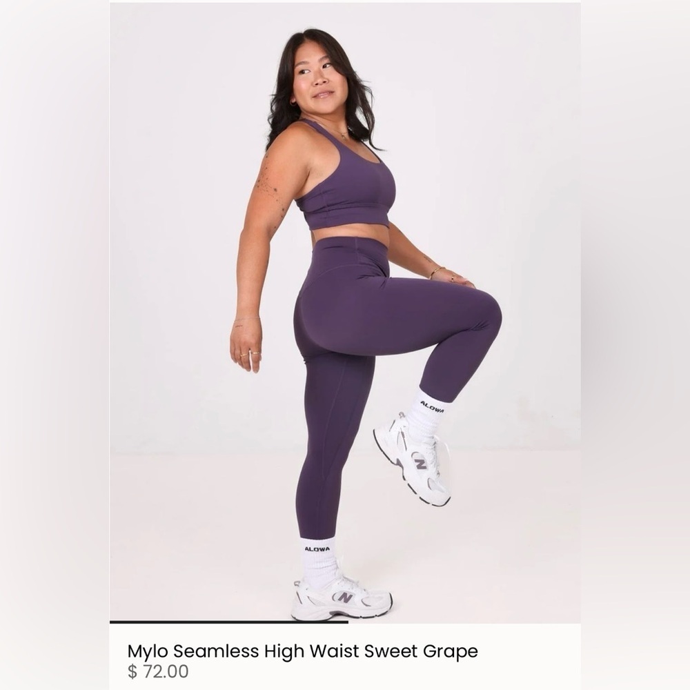 ALOWA SET Sport bra/Leggings grape 🍇 color size Small - Picture 14 of 14